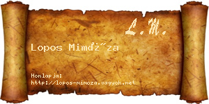 Lopos Mimóza névjegykártya